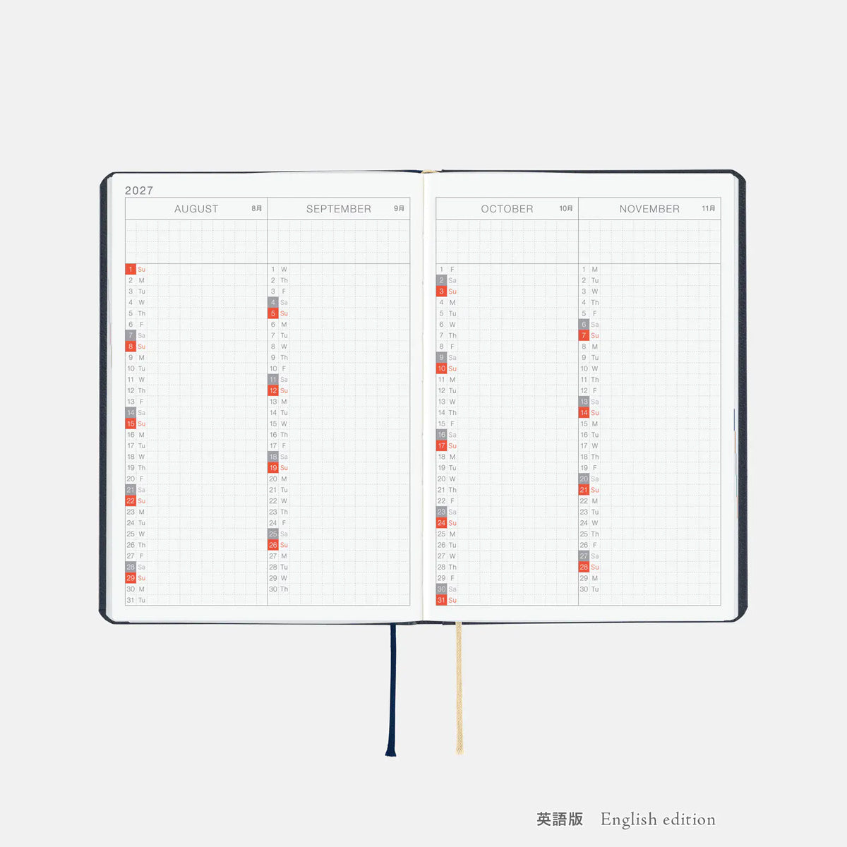 Hobonichi Techo 2027 HON A6 Slash Planner Navy