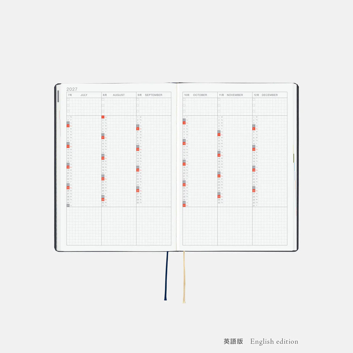 Hobonichi Techo 2027 HON A5 Slash Planner Navy