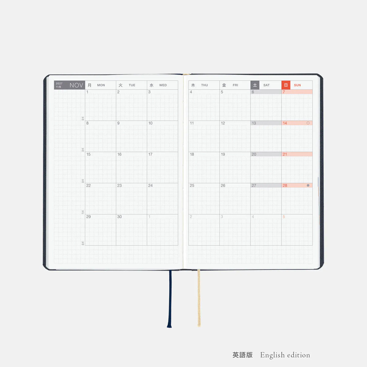 Hobonichi Techo 2027 HON A6 Slash Planner Navy